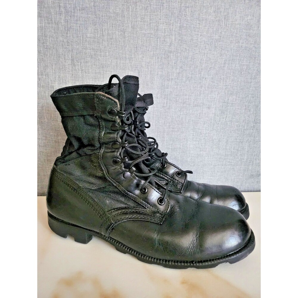 VTG 1987 RO-Search Military Combat Boots Black Leather USA Men 9R 9